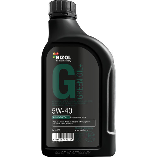 Синтетическое моторное масло Green Oil+ 5W-40 - 1 л